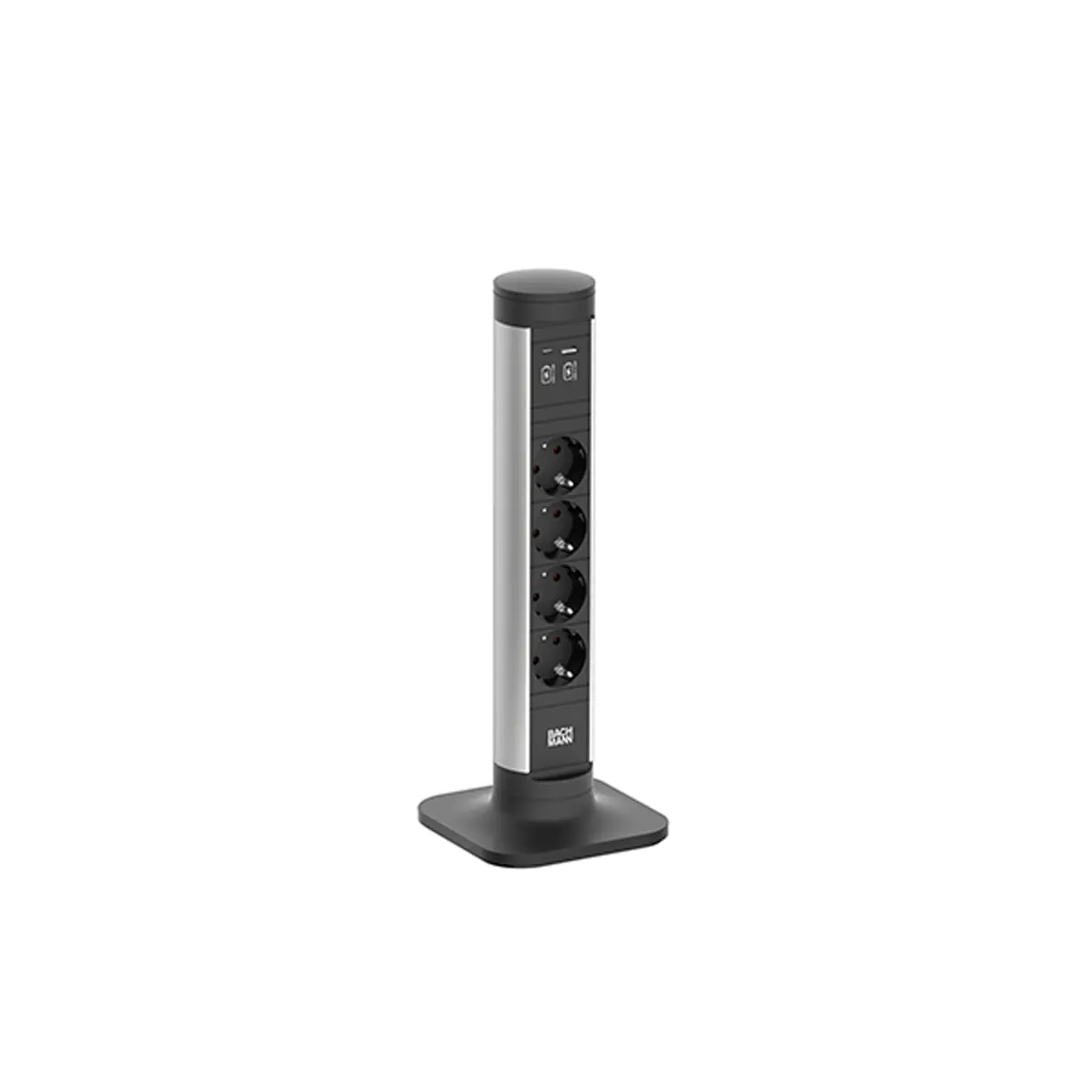 Bachmann CYCLE POLE S Steckdosenleiste 4-fach USB A/C-Charger, 2,5m, schwarz, mit Ständer
