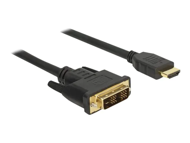Delock - Adapterkabel - DVI-D männlich zu HDMI männlich - 1.5 m - Dreifachisolierung - Schwarz