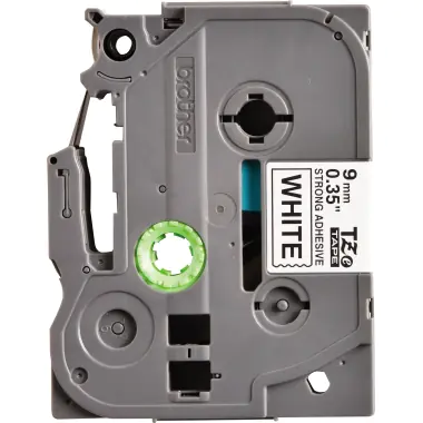 Brother TZe-S221 - Extrem stark haftend - Schwarz auf Weiß - Rolle (0,9 cm x 8 m) 1 Kassette(n) laminiertes Band - für P-Touch PT-E550, P900; P-Touch Cube PT-P910; P-Touch Cube Pro PT-P910