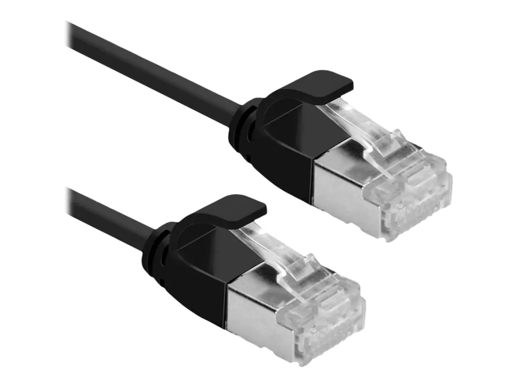 Roline DataCenter - Patch-Kabel - RJ-45 (M) zu RJ-45 (M) - 5 m - U/FTP - CAT 6a - halogenfrei, geformt, ohne Haken, verseilt, 10 Gigabit Ethernet - Schwarz, pantone 3C