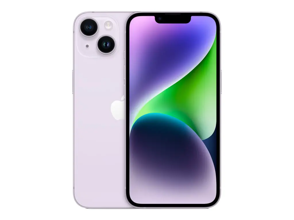 Apple iPhone 14 - 5G Smartphone - Dual-SIM / Interner Speicher 512 GB - OLED-Display - 6.1" - 2532 x 1170 Pixel - 2 x Rückkamera 12 MP, 12 MP - front camera 12 MP - lila