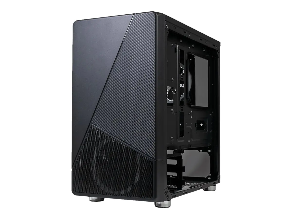 AZZA Noir - Mid tower - micro ATX - Seitenteil mit Fenster (gehärtetes Glas) - keine Spannungsversorgung (ATX) - Schwarz - USB/Audio
