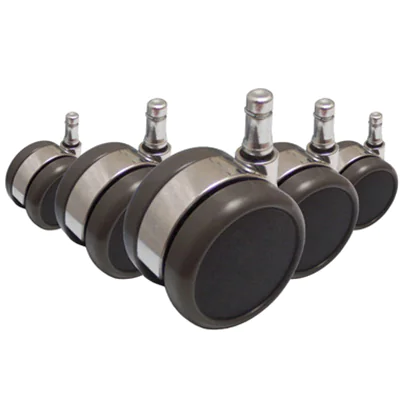 hjh OFFICE Ersatzrolle ROLO LUX Metall/Kunststoff/Polyurethan, beschichtet/Zink-Druckguss, verchromt schwarz/silber 5 St./Pack.