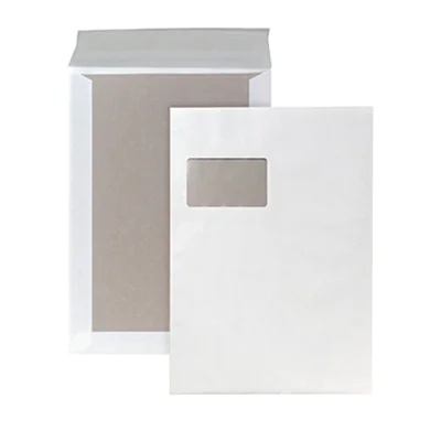 POSTHORN Papprückwandtasche DIN C4 mit Fenster 120g/m² mit Haftklebung Papier weiß 100 St./Pack.