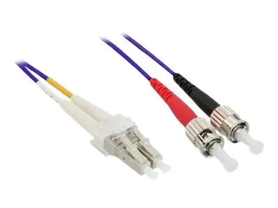 InLine - Patch-Kabel - LC Multi-Mode (M) zu ST multi-mode (M) - 10 m - Glasfaser - 50/125 Mikrometer - OM4 - halogenfrei - lila