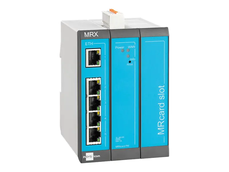 INSYS icom MRX MRX3 LAN - Router 5-Port-Switch - an DIN-Schiene montierbar