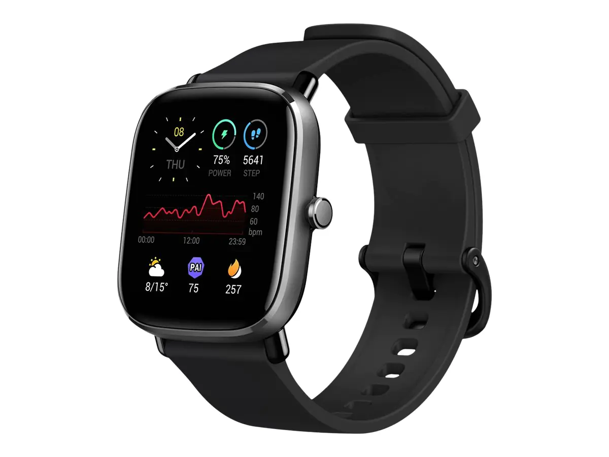 Amazfit GTS 2 Mini - Midnight Black - intelligente Uhr mit Riemen - Silikon - Midnight Black - Anzeige 3.9 cm (1.55")