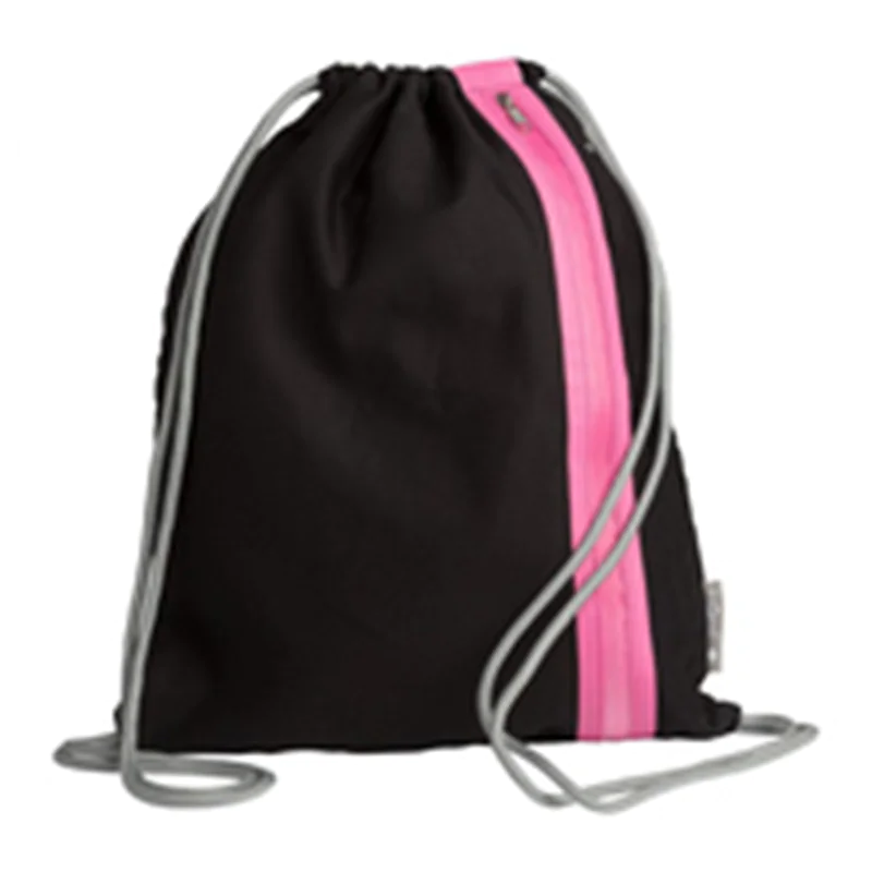 Pagna Turnbeutel GO!, Schwarz, Pink, Baumwolle, Polyester, Einfarbig, 6 l, 450 mm, 10 mm 99522-34
