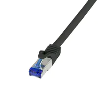 LogiLink Professional Ultraflex - Patch-Kabel - RJ-45 (M) zu RJ-45 (M) - 2 m - 6 mm - S/FTP - CAT 7 (Kabel) / CAT 6a (Anschlüsse) - halogenfrei, geformt, ohne Haken - Schwarz, RAL 9011