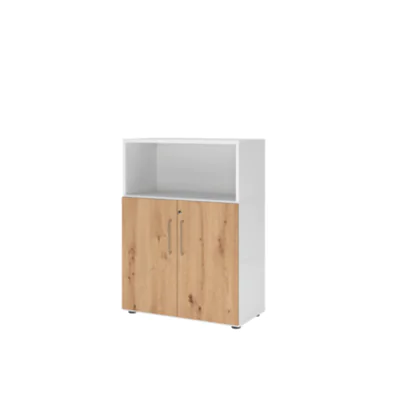 Hammerbacher Regalschrank FlexWall VFW38T2KG/W/R/BS weiss asteiche 80.0 x 40.0