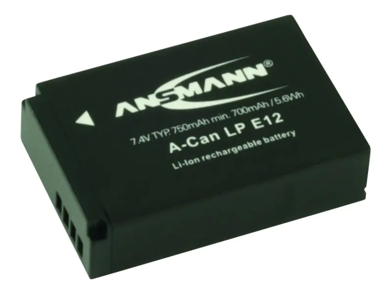 Ansmann A-Can LP-E12 - Batterie - Li-Ion - 750 mAh - für Canon EOS 100D, Kiss M, Kiss M2, Kiss X7, M, M10, M100, M2, M50, Rebel SL1; PowerShot SX70