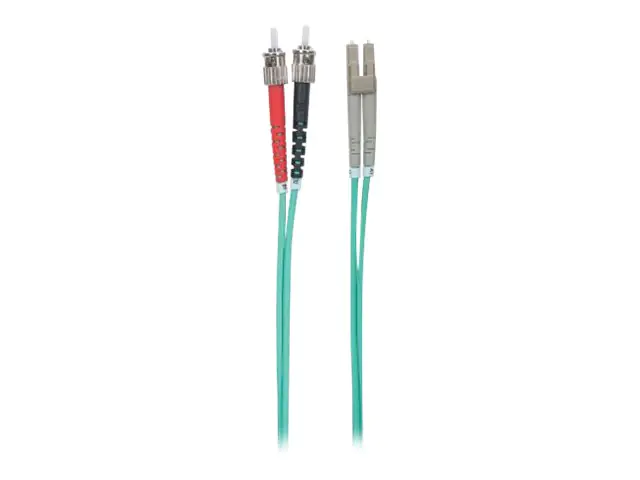 Intellinet Fibre Optic Patch Cable, OM3, ST/LC, 5m, Aqua, Duplex, Multimode, 50/125 Âµm, LSZH, Fiber, Lifetime Warranty, Polybag - Patch-Kabel - ST multi-mode (M) bis LC Multi-Mode (M) - 5 m - Glasfaser - Duplex - 50/125 Mikrometer - OM3 - halogenfrei - A