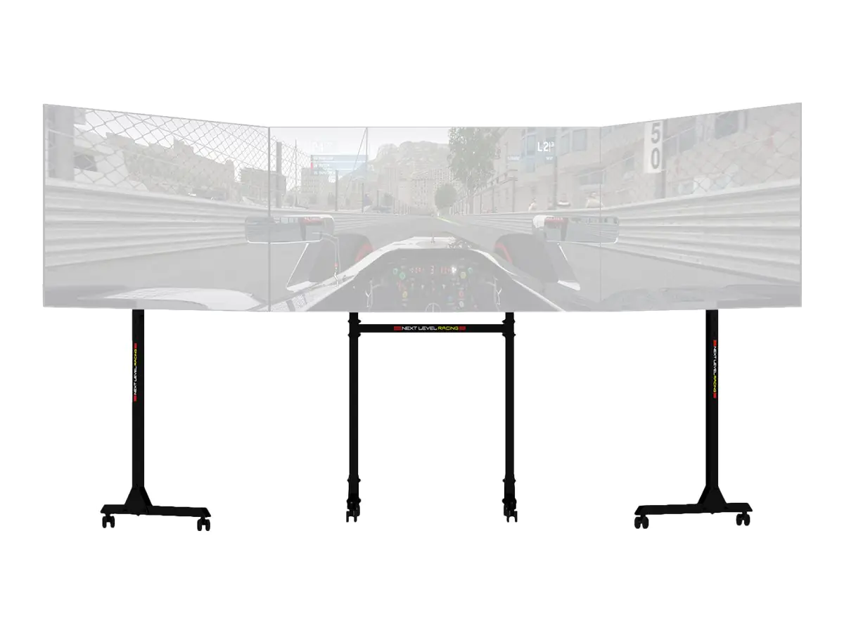 Next Level Racing Free Standing Triple Monitor Stand - Befestigungskit (Bodenständer) - für 3 LCD-/Plasma-Konsolen - Bildschirmgröße: 81.3-165.1 cm (32"-65")