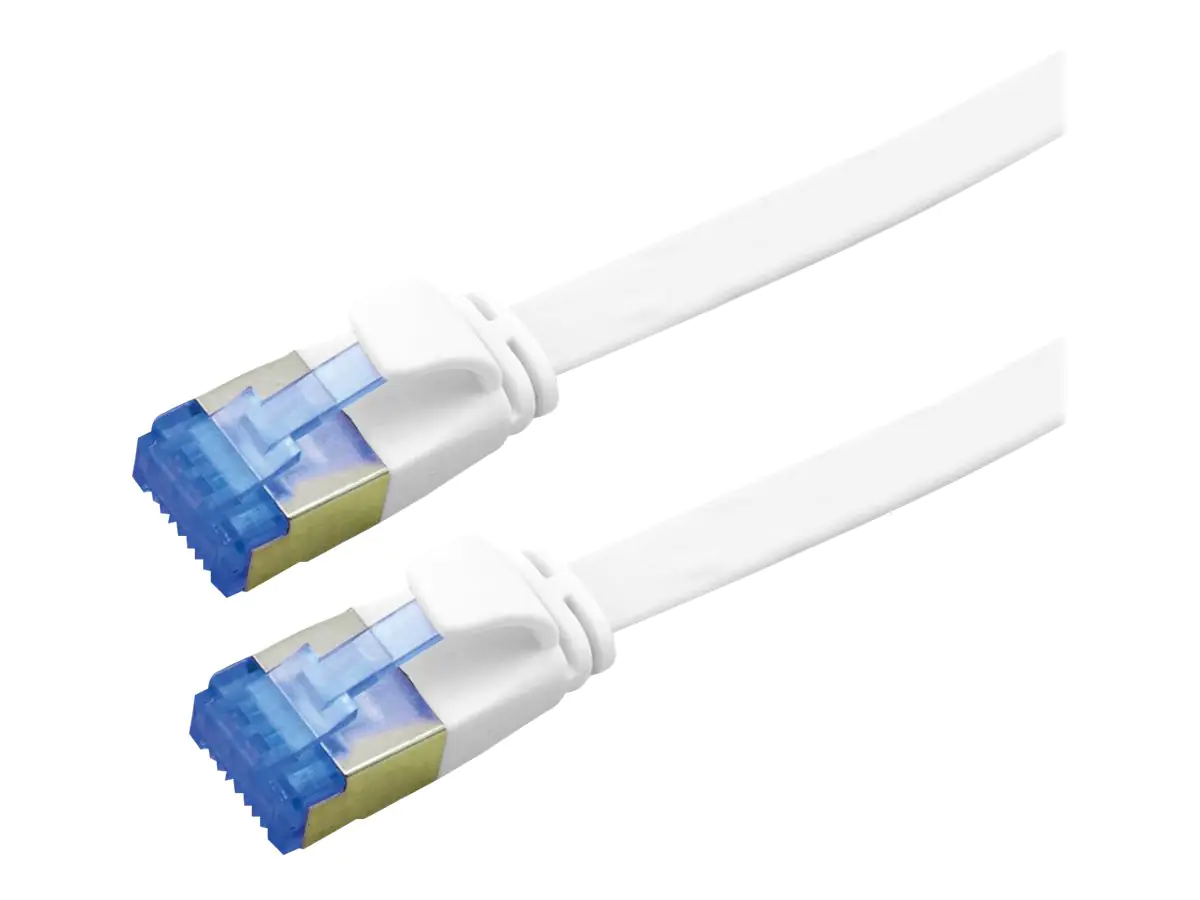 VALUE - Patch-Kabel - RJ-45 (M) zu RJ-45 (M) - 5 m - Foiled Unshielded Twisted Pair (F/UTP) - CAT 6a - geformt, ohne Haken, verseilt, flach - weiß