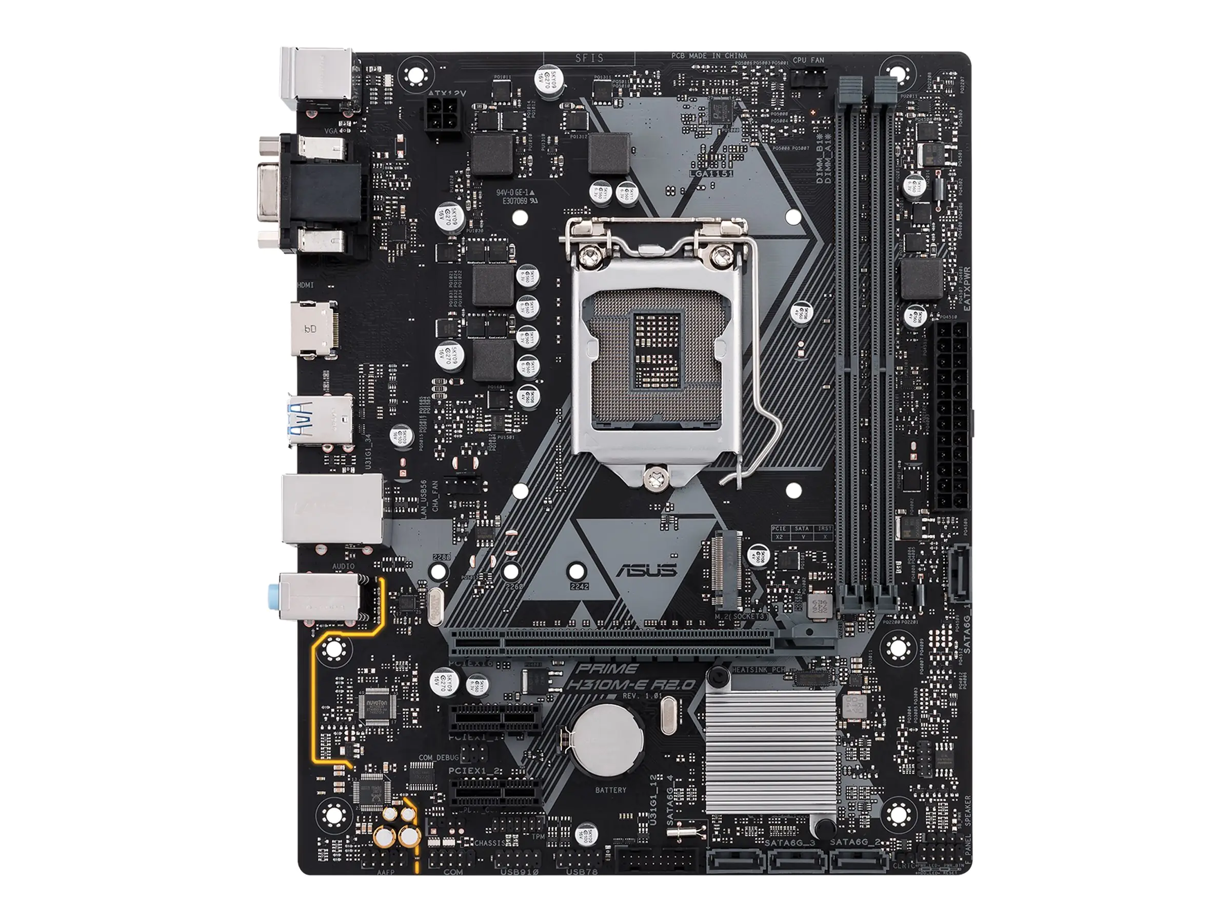 ASUS PRIME H310M-E R2.0 - Motherboard - micro ATX - LGA1151 Socket - H310 - USB 3.1 Gen 1 - Gigabit