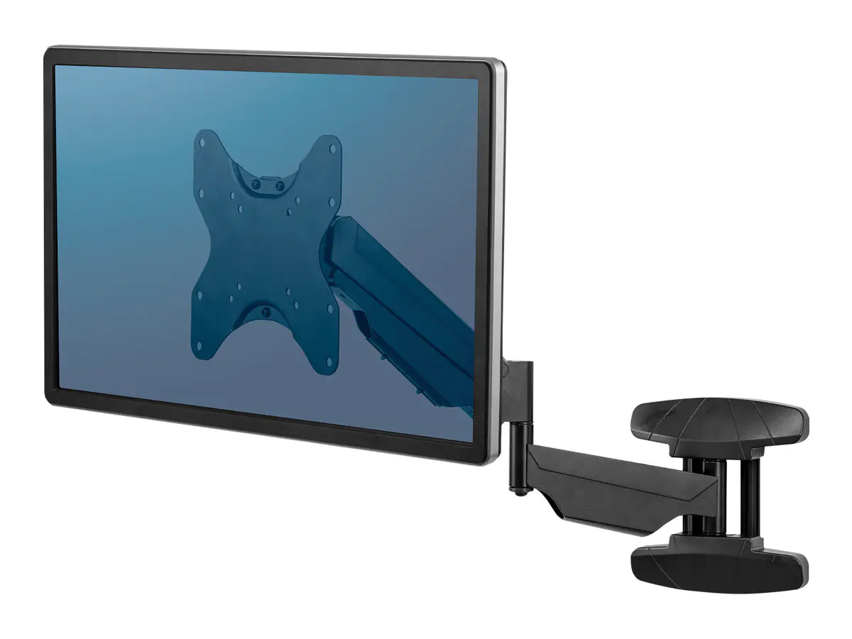 Fellowes - Klammer - einstellbarer Arm - für Monitor - Schwarz - Bildschirmgröße: bis zu 106,7 cm (bis zu 42 Zoll) - Wandmontage