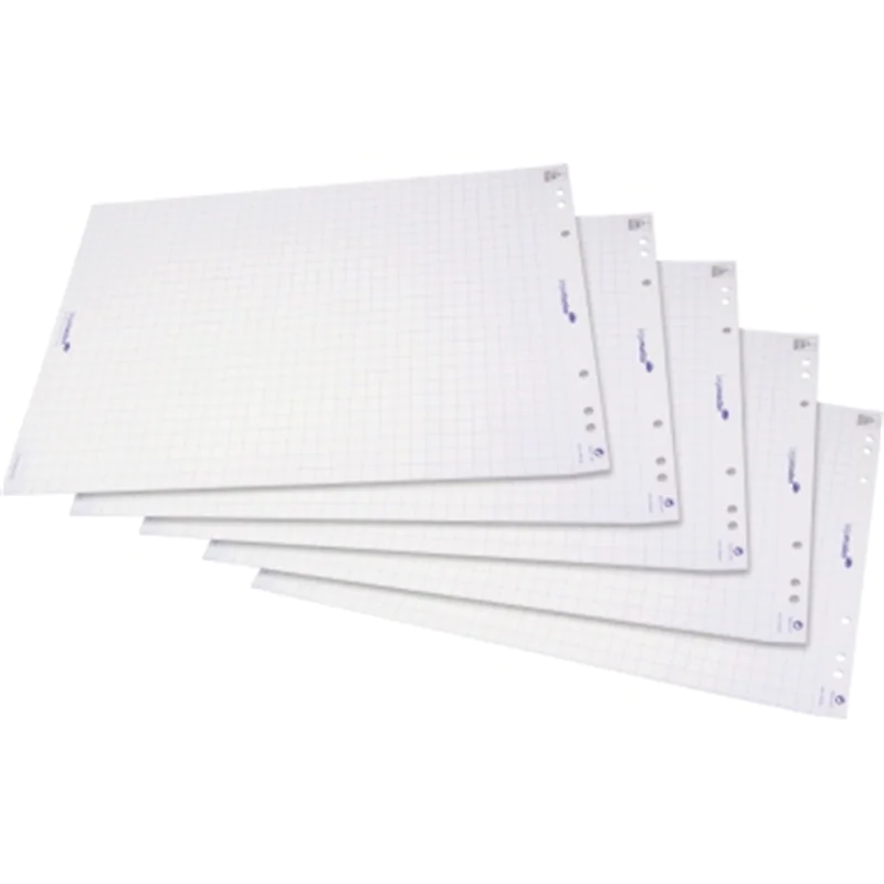 LEGAMASTER Flipchart Papierblock raster 5St, Flipchart pad, Weiß, Papier, 980 mm, 650 mm, 0,12 mm 7-156500