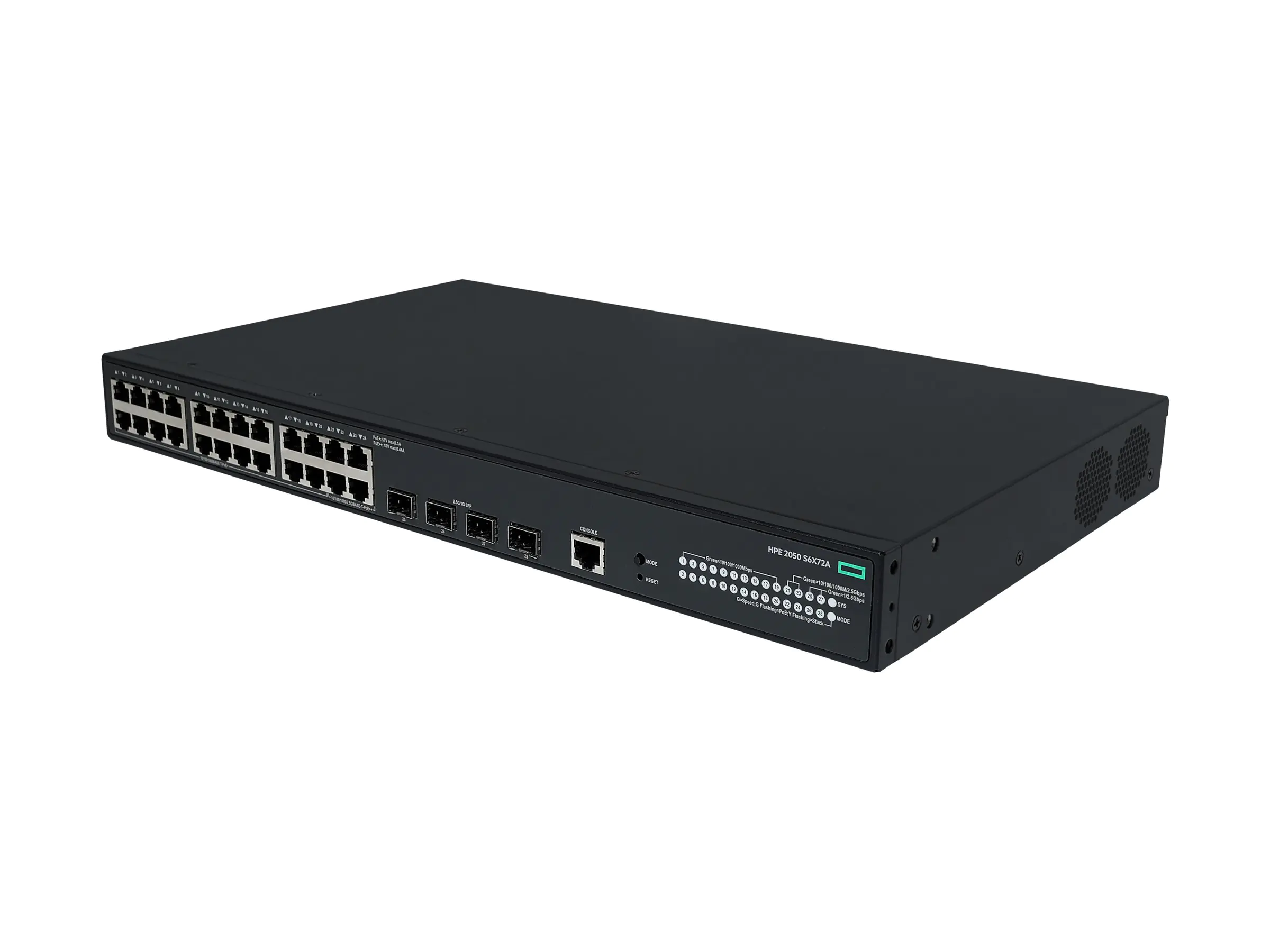 HPE Networking Comware 5050EI 20p 10/100/1000BT PoE+ 4p SmtRt 1/2.5GbE PoE++ 4p SFP 1G/2.5G -