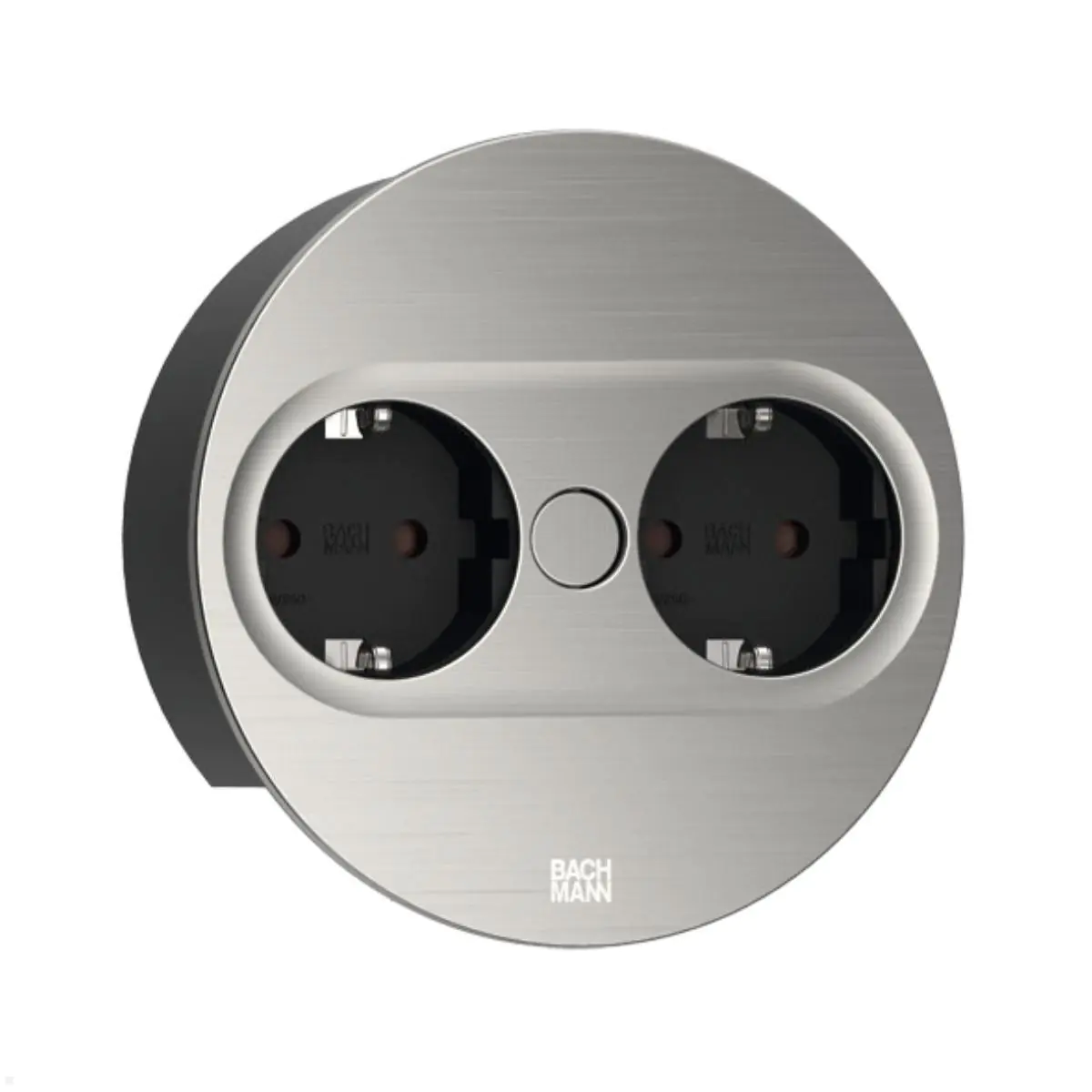 Bachmann TWIST 2 Rund, 2x Steckdose Edelstahl, 2,0m