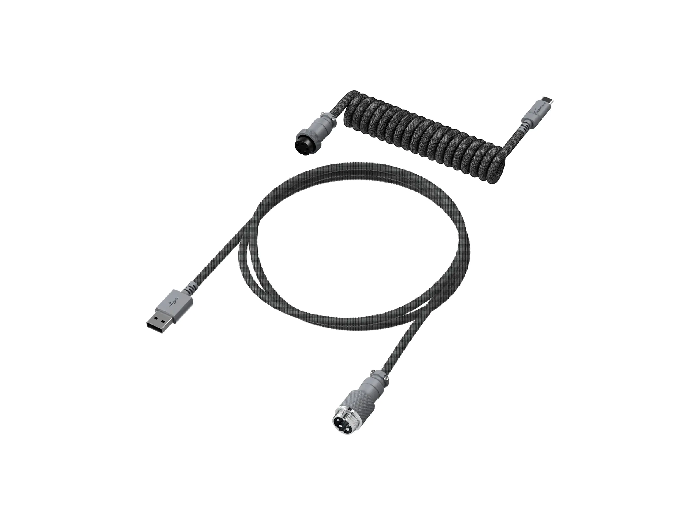 HyperX USB-Kabel - 1.37 m - gewickelt - Grau
