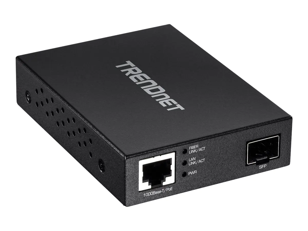 TRENDnet TFC-PGSFP - Medienkonverter - 1GbE - 1000Base-T, 1000Base-LX, 1000Base-SX - RJ-45 / SFP (mini-GBIC)