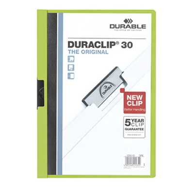 DURABLE Klemmmappe DURACLIP 30 220005 DIN A4 Hartfolie grün