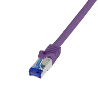 LogiLink Professional Ultraflex - Patch-Kabel - RJ-45 (M) zu RJ-45 (M) - 50 cm - 6 mm - S/FTP - CAT 7 (Kabel) / CAT 6a (Anschlüsse) - halogenfrei, geformt, ohne Haken - lila, RAL 4005