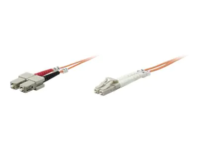 Intellinet Fiber Optic Patch Cable, OM1, LC/SC, 1m, Orange, Duplex, Multimode, 62.5/125 µm, LSZH, Fibre, Lifetime Warranty, Polybag - Patch-Kabel - LC Multi-Mode (M) zu SC multi-mode (M) - 1 m - Glasfaser - Duplex - 62,5/125 Mikrometer - orange