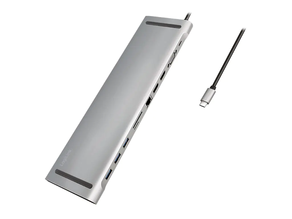 LogiLink - Dockingstation - USB-C 3.2 Gen 1 - 2 x HDMI, VGA - 1GbE
