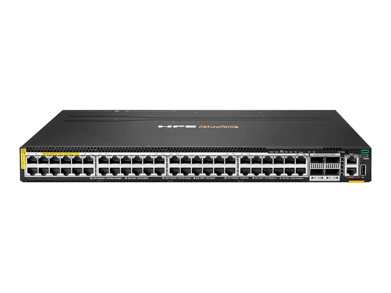 HPE Aruba Networking CX 6300M 48p SR10 PTP/AVB Class8 PoE 4p 100G MACsec TAA Switch - Switch -