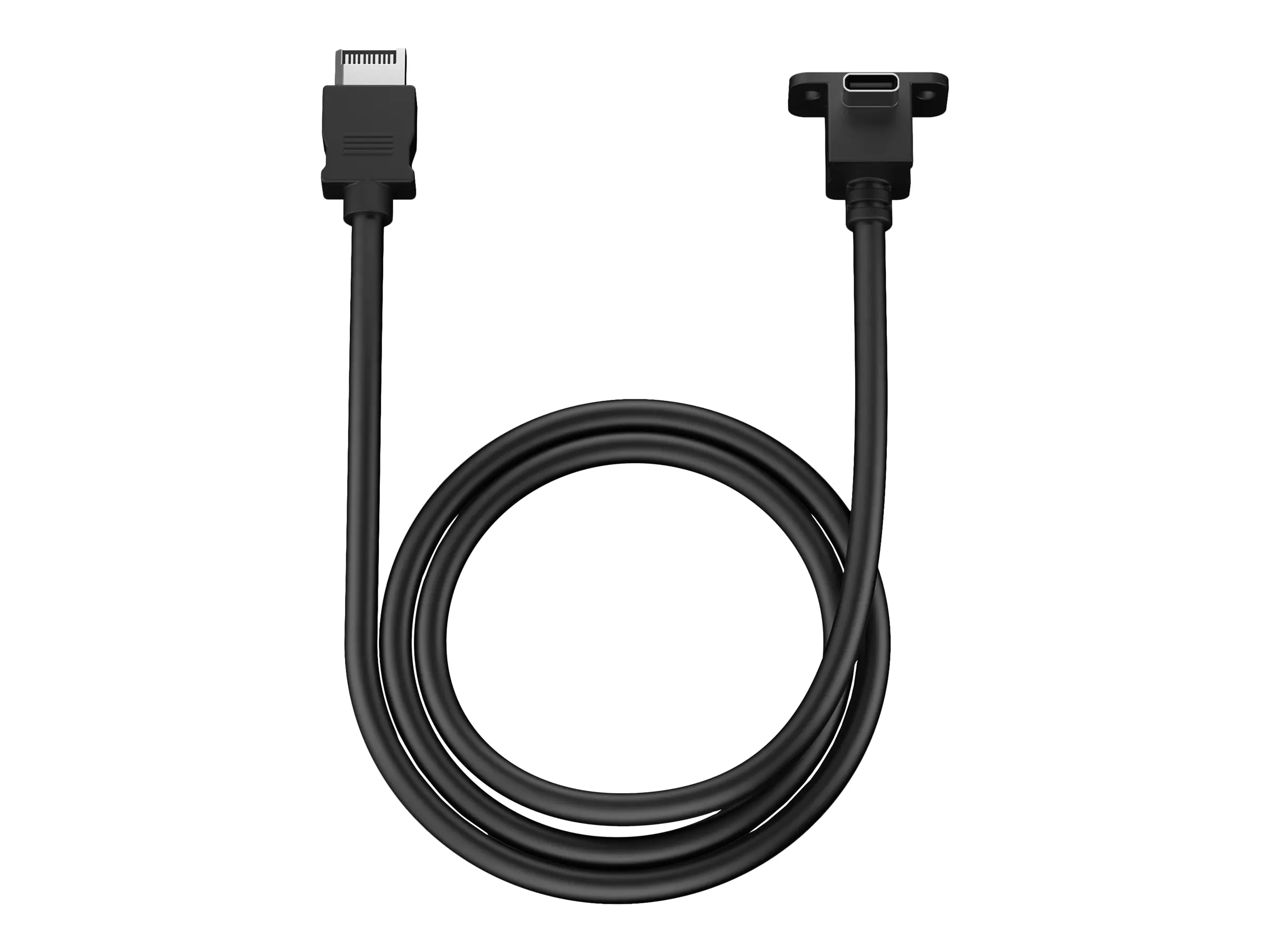 Fractal Design Model E - USB-Kabel - USB-C Header (M) zu 24 pin USB-C (W) 90° abgewinkelt, Panel-Montage - 1 m - Schwarz - für Fractal Design Meshify 2 Lite