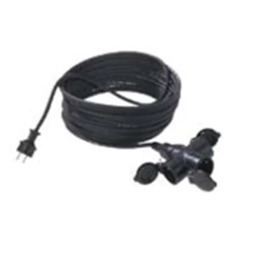 Bachmann H07RN-F3G - Spannungsversorgungs-Verlängerungskabel - 3-polig (M) zu 3-polig (W) - Wechselstrom 250 V - 25 m - Schwarz - Deutschland