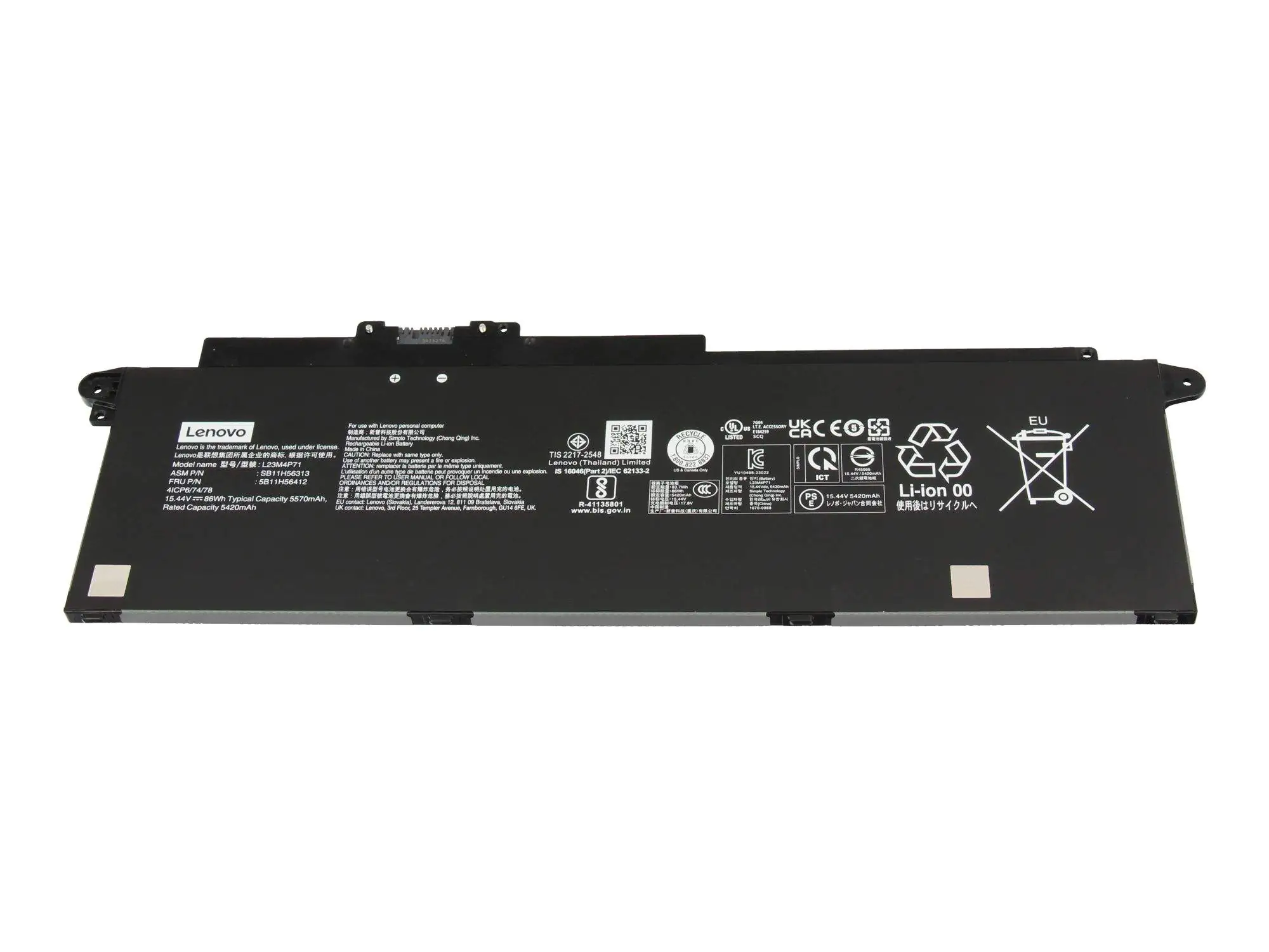 Lenovo 5B11H56412 Akku 86Wh Original - Batterie - 5.570 mAh