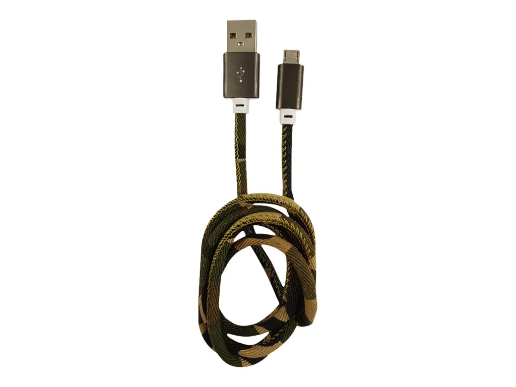 LC Power - USB-Kabel - USB (M) zu Micro-USB Typ B (M) - 2 A - 1 m - Tarngrün