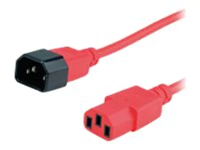 Roline - Spannungsversorgungs-Verlängerungskabel - power IEC 60320 C13 zu IEC 60320 C14 - Wechselstrom 250 V - 1.8 m - geformt - Rot
