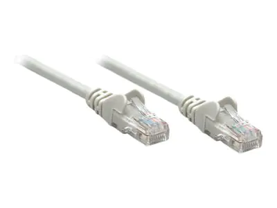 Intellinet Network Patch Cable, Cat5e, 10m, Grey, CCA, U/UTP, PVC, RJ45, Gold Plated Contacts, Snagless, Booted, Lifetime Warranty, Polybag - Patch-Kabel - RJ-45 (M) zu RJ-45 (M) - 10 m - UTP - CAT 5e - geformt, ohne Haken - Grau