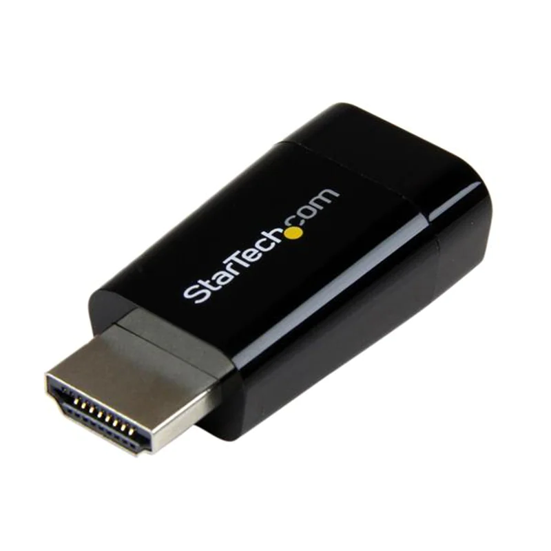 StarTech Kompakter HDMI auf VGA Adapter/ Konverter ideal für Chromebooks Ultrabooks & Laptops- HDMI zu VGA HD15 Wandler - 1920x1200 - Videoadapter - HDMI männlich zu HD-15 (VGA) weiblich - 4.5 cm - Schwarz - aktiv - für P/N: DKT30CSDHPD3, SV211HDUC, SV221