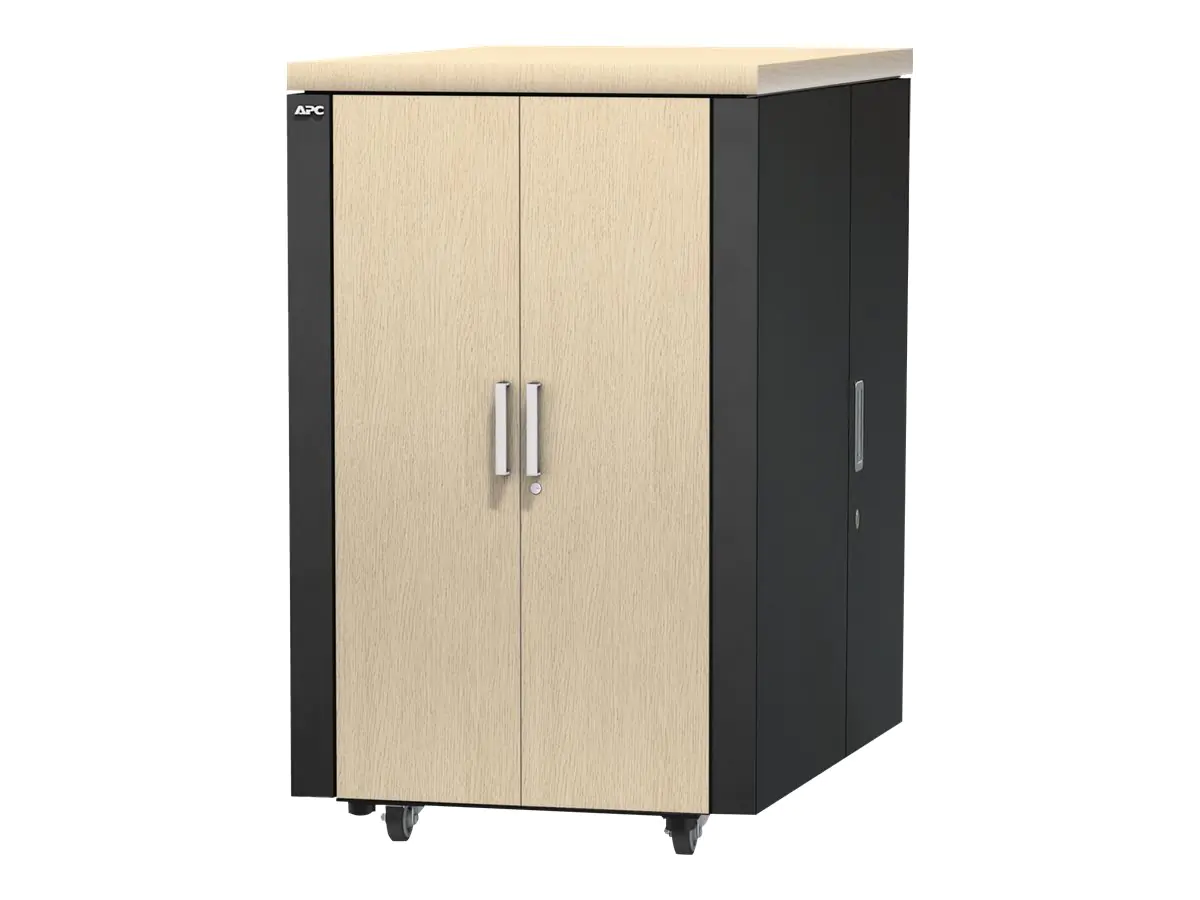 APC NetShelter CX Secure Soundproof Server Room in a Box Enclosure - Shock Packaging - Schrank Netzwerkschrank - mit Stromverteilungseinheit - Grau, Oak - 24U - 48.3 cm (19") AR4024SP