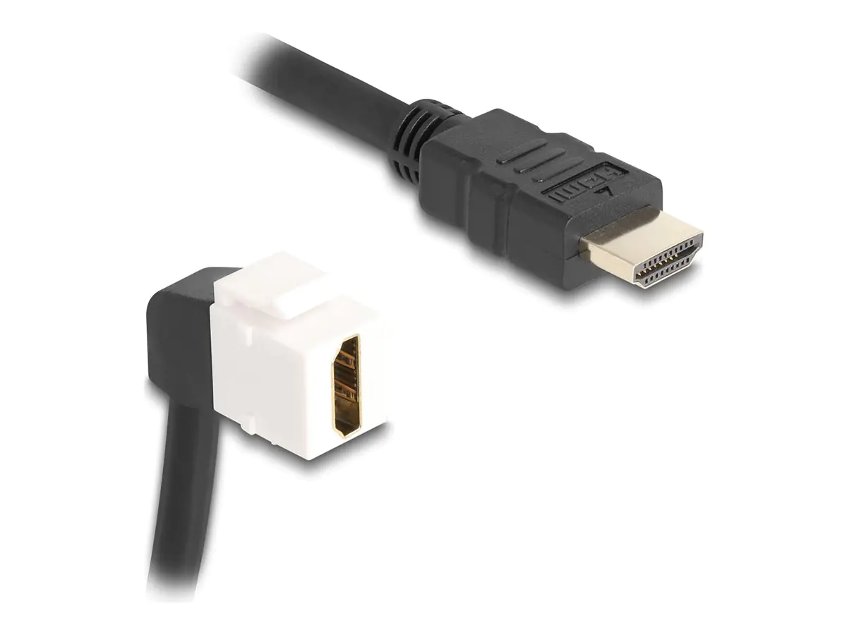Delock HDMI-Kabel - HDMI männlich zu HDMI weiblich geneigt, Keystone - 20 cm - schwarz /
