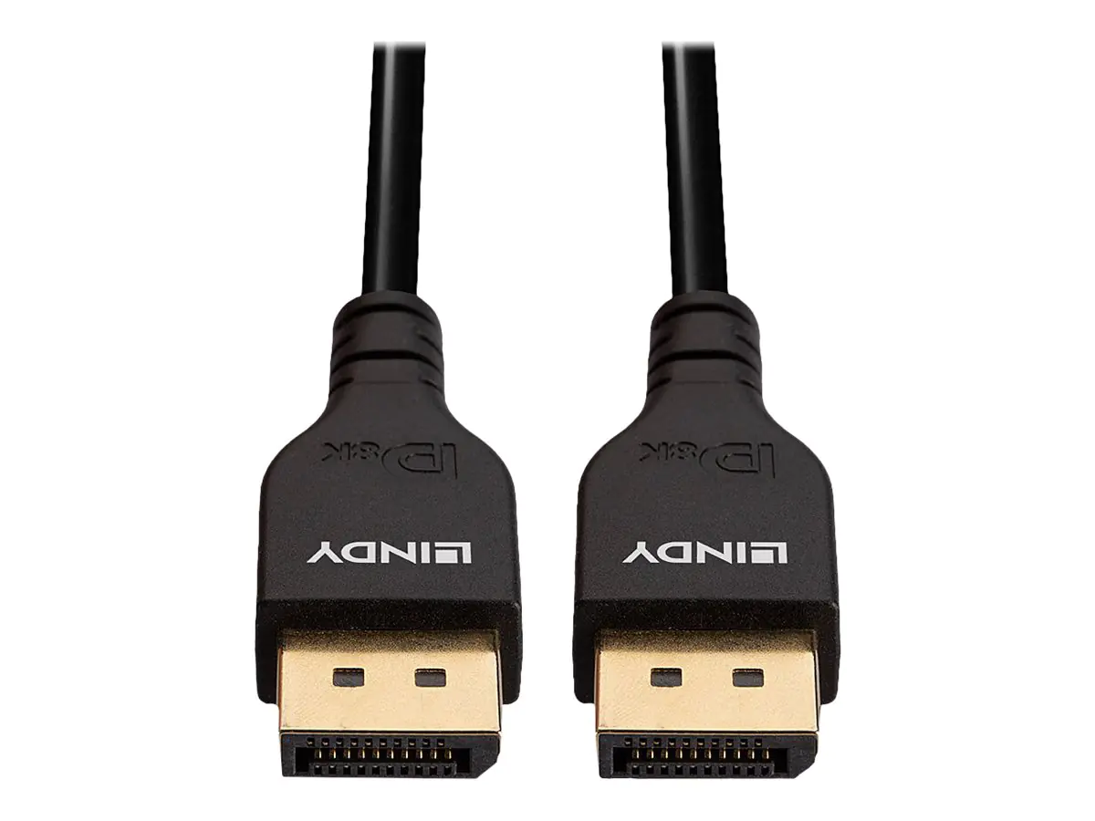 Lindy Slim Line - DisplayPort-Kabel - DisplayPort (M) zu DisplayPort (M) - DisplayPort 1.4 - 3 m - rund, unterstützt 4K 60 Hz (3840 x 2160), unterstützt 4K 60 Hz (4096 x 2160), unterstützt 4K 144 Hz (3840 x 2160), unterstützt 8K 60 Hz (7680 x 4320), 1080p