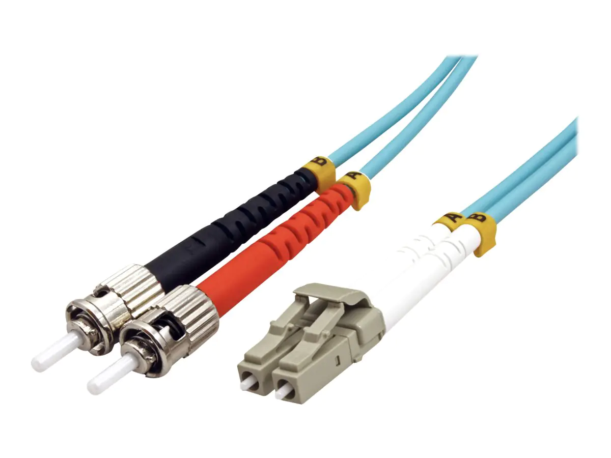 VALUE - Patch-Kabel - LC Multi-Mode (M) zu ST multi-mode (M) - 5 m - Glasfaser - Duplex - 50/125 Mikrometer - OM3 - Türkis