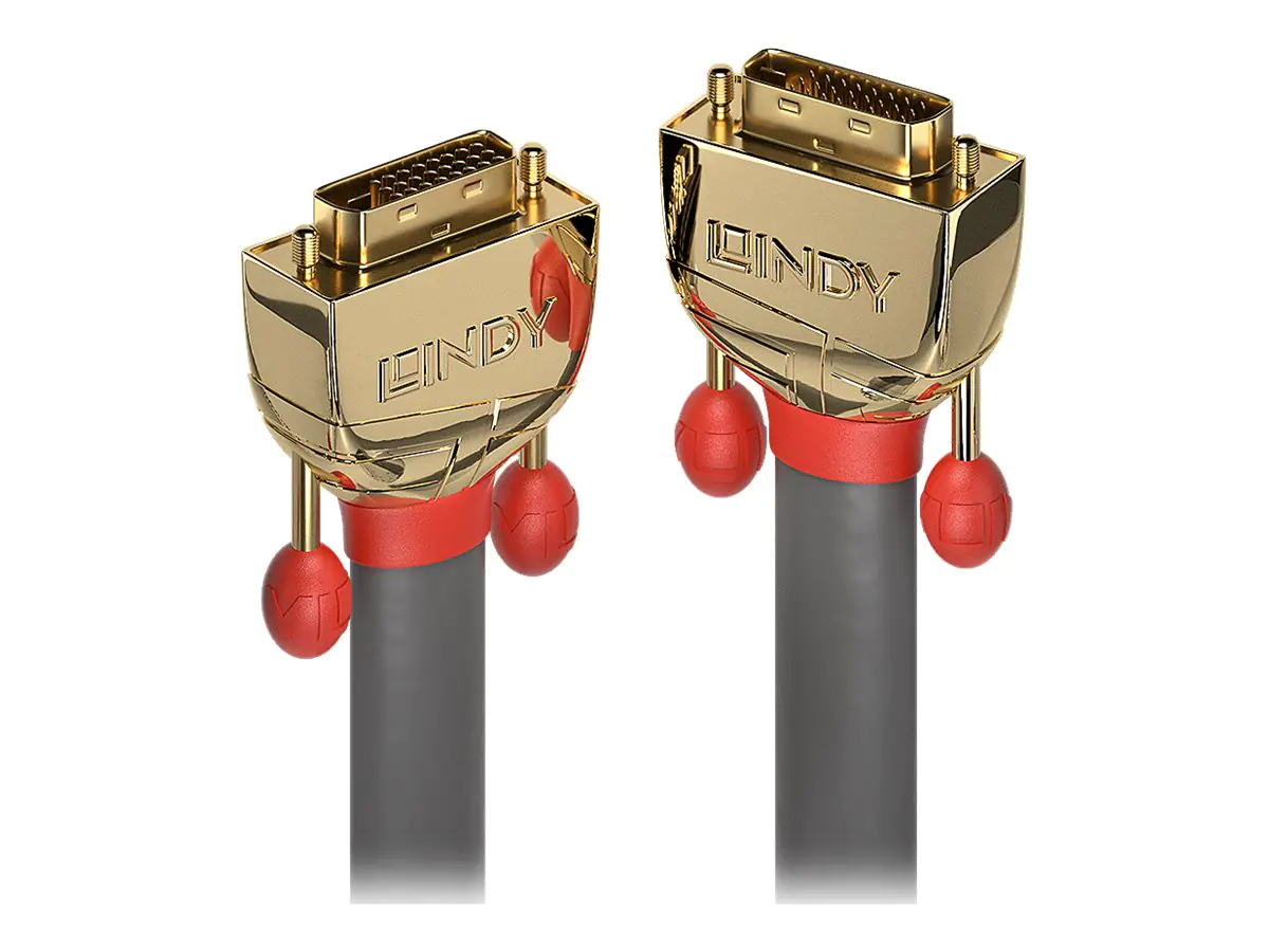 Lindy Gold - DVI-Kabel - Dual Link - DVI-D (M) zu DVI-D (M) - 20 m - Daumenschrauben - Grau