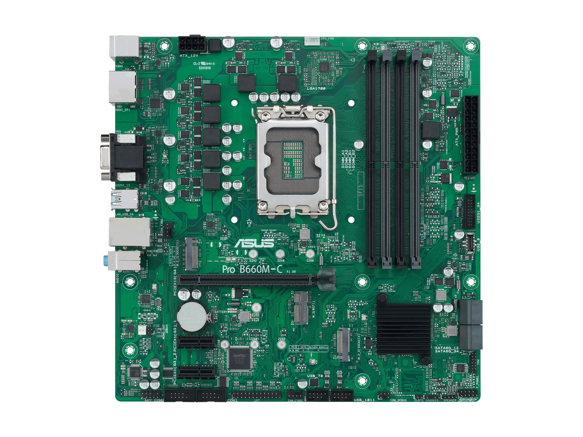 ASUS Pro B660M-C-CSM - Motherboard - micro ATX - LGA1700-Sockel - B660 Chipsatz - USB-C Gen1, USB 3.2 Gen 1 - Gigabit LAN - Onboard-Grafik (CPU erforderlich) - HD Audio (8-Kanal)