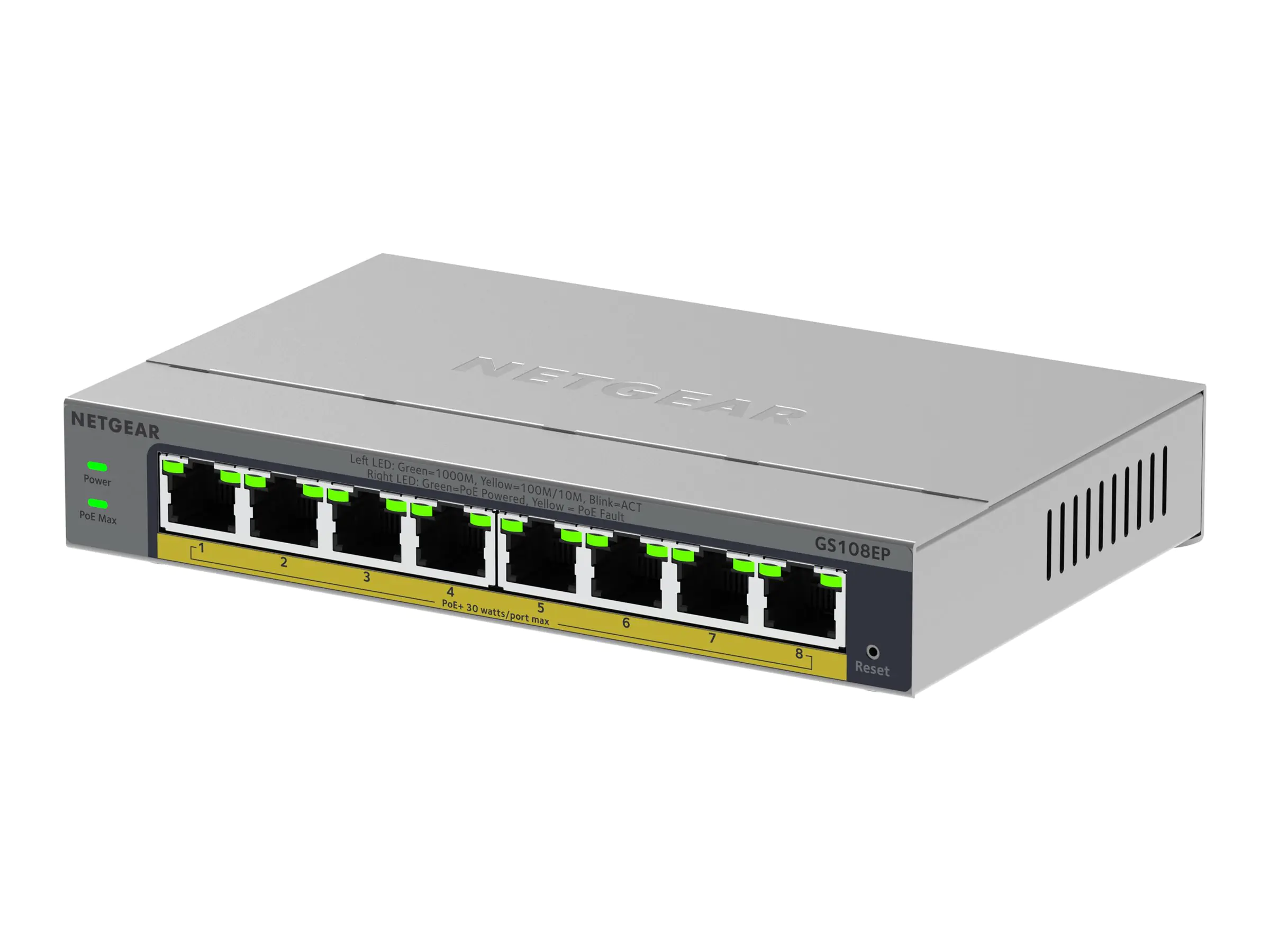 Netgear 8PT GB Plus Switch W/PoE+ GS108EP - Switch - 1 Gbps