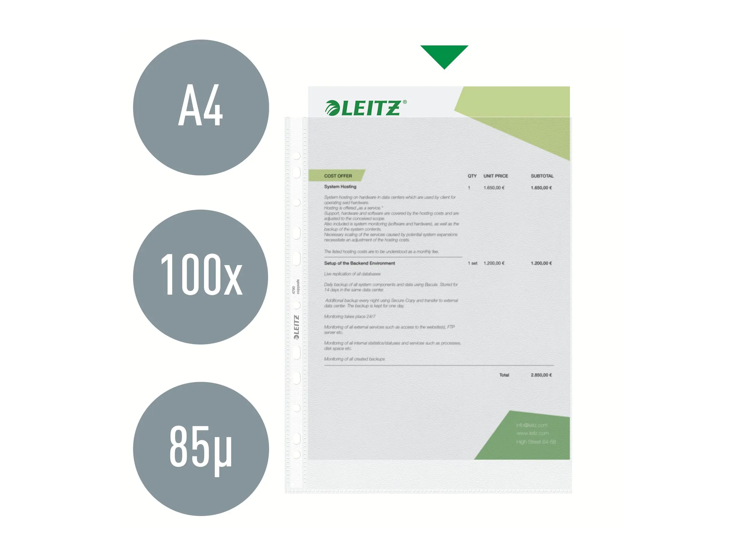 Esselte Leitz Standard - Schutzhülle - für A4 (210 x 297 mm) 47900000