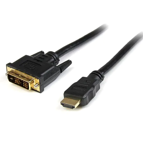 StarTech HDMI auf DVI-D Kabel 2m (Stecker/Stecker) - HDMI/DVI Adapterkabel mit vergoldeten Kontakten - HDMI/DVI Videokabel Schwarz - Adapterkabel - HDMI männlich zu DVI-D männlich - 2 m - Schwarz