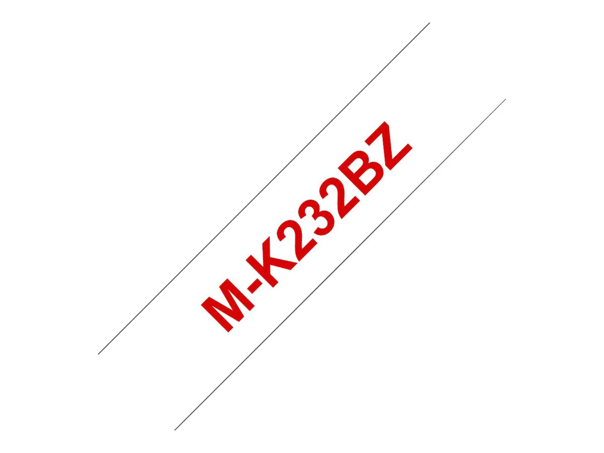 Brother M-K232BZ - Rot auf Weiß - Rolle (1,2 cm x 8 m) 1 Kassette(n) nicht-laminiertes Schriftband - für P-Touch PT-55, PT-65, PT-75, PT-85, PT-90, PT-BB4