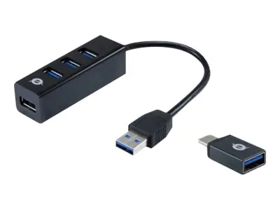 Conceptronic HUBBIES TAIL - Hub - 4 x SuperSpeed USB 3.0 - Desktop