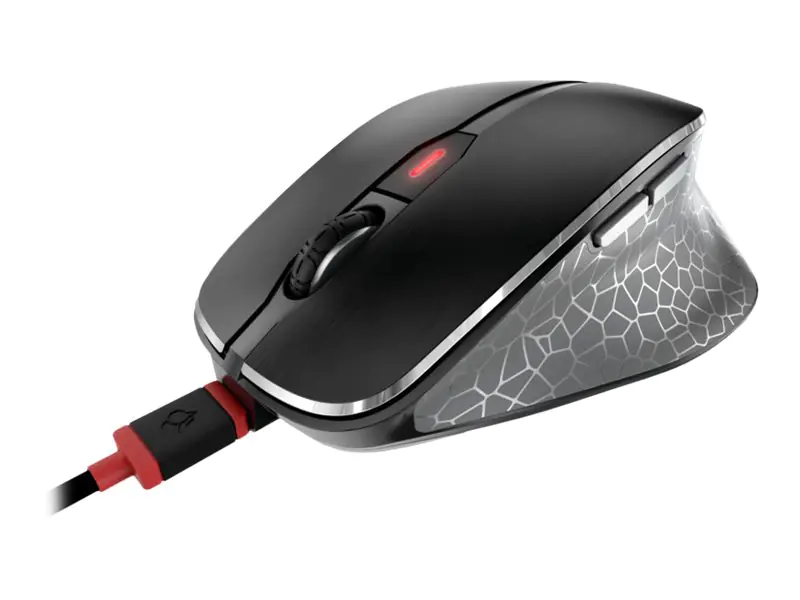 CHERRY MW 8C ERGO - Maus - ergonomisch - optisch - 6 Tasten - kabellos - 2.4 GHz, Bluetooth 4.0 - kabelloser Empfänger (USB) - Schwarz