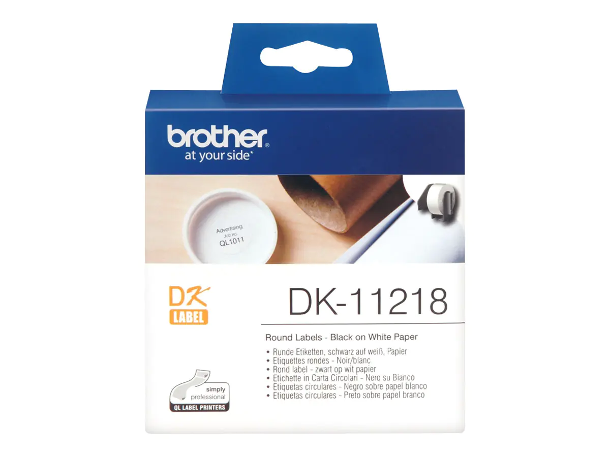 Brother runde Etiketten DK11218 weiss VE=1000 Stk